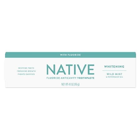 Native Whitening & Peppermint Oil Fluoride Toothpaste Wild Mint