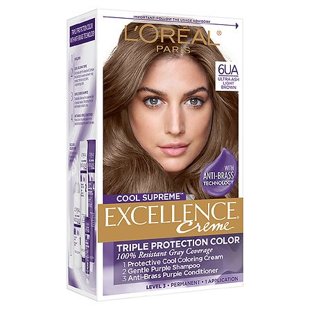 L'Oreal Paris Excellence Permanent Gray Coverage Hair Color, Ash Light Brown Walgreens