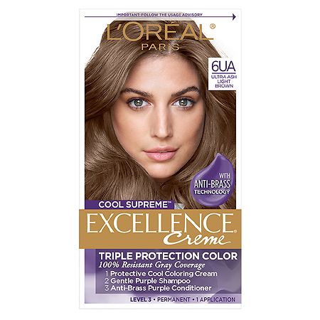 L'Oreal Paris Excellence Cool Supreme Permanent Gray Coverage Hair Color Ultra Ash Light Brown
