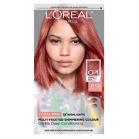 L'Oreal Paris Feria Multi-Faceted Shimmering Permanent Hair Color Coral  Pink CP1 | Walgreens