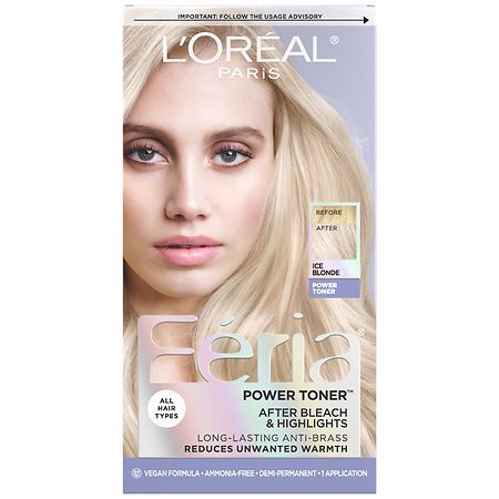 L'Oreal Paris Feria Power Toner, Long Lasting Anti Brass Toner Ice Blonde 9P
