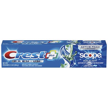 Crest Premium Plus Scope Dual Blast Toothpaste Intense Mint