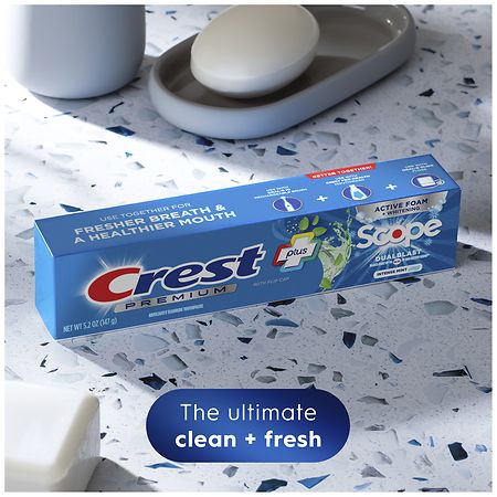 Crest Premium Dual Blast Active Foam + Whitening Toothpaste Intense Mint |  Walgreens