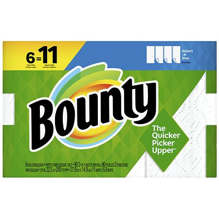 Bounty Select-A-Size Double Plus Rolls Paper Towels - White - 2 ct