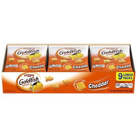 Goldfish Cheddar Baked Snack Crackers Lunch Packs