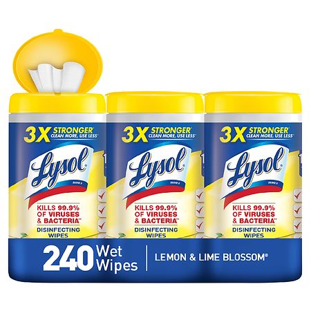 Lysol Disinfecting Wipes Lemon & Lime Blossom, 3 Pack