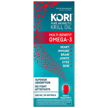 Kori Pure Antarctic Krill Oil Multi-Benefit Omega-3 400mg SoftGels