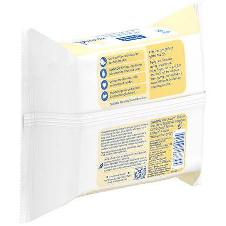Johnson's Baby Hand & Face Gentle Cleansing Wipes, Alcohol-Free