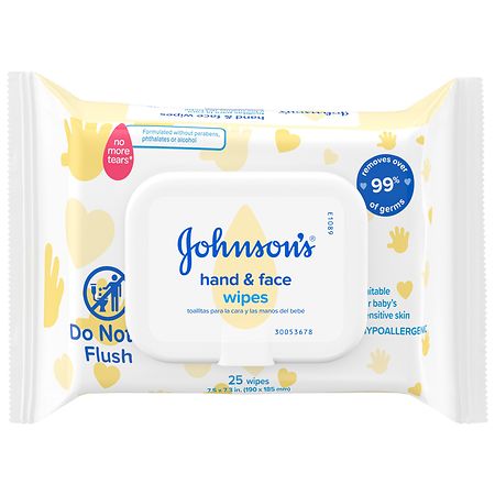 Johnson's Baby Hand & Face Gentle Cleansing Wipes, Alcohol-Free