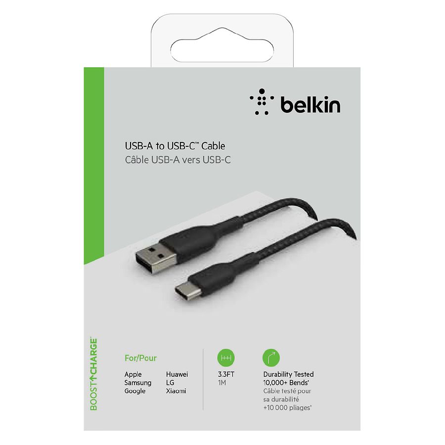 Overfrakke Hele tiden stemme Belkin USB-A to USB-C Cable 1M Black Black | Walgreens