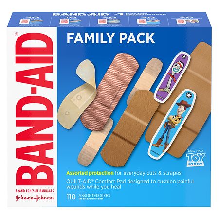 Band-Aid Bandages Flexible Fabric Assorted Sizes 50 Count