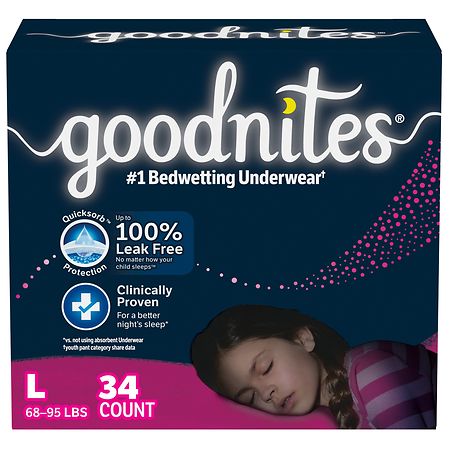 Goodnites Boys' Nighttime Bedwetting Underwear, Size S/M (43-68 lbs), 44 Ct  - 44 ea
