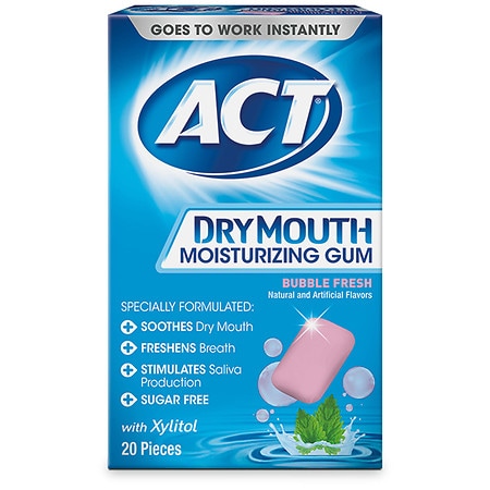 ACT Dry Mouth Bubble Fresh Gum Bubble Fresh