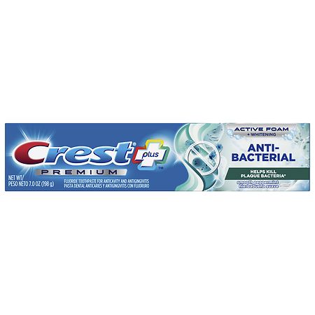 Crest Premium Plus Anti-Bacterial Toothpaste Smooth Peppermint
