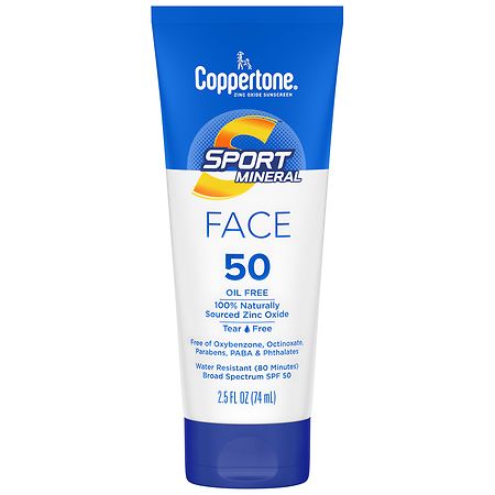 Coppertone Sport Mineral Face Sunscreen Lotion SPF 50