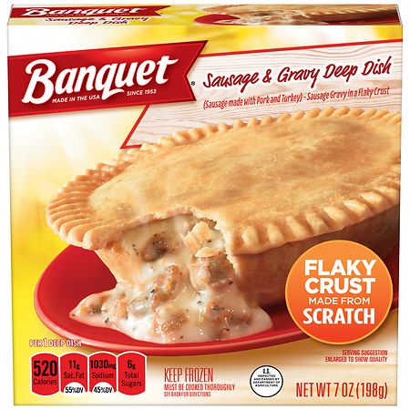 Banquet Sausage & Gravy Deep Dish Frozen Pot Pie Meal