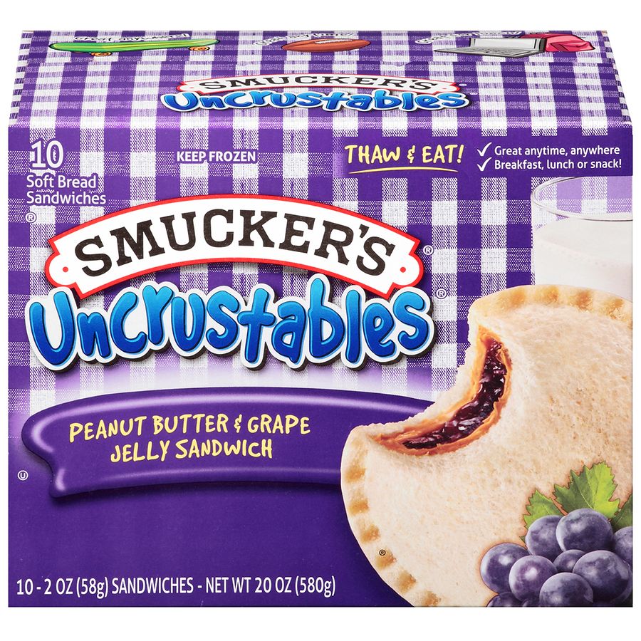 Smuckers Uncrustables Peanut Butter and Grape Jelly Sandwich Walgreens