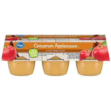 Kroger Cinnamon Applesauce - 4.0 oz x 6 pack