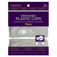 10 Pack Large 24 Disposable Clear Shower Caps - Bulk Bundle For Travel, Salon, Or Hotel