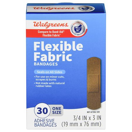Walgreens Flexible Fabric Bandages 3/ 4 in x 3 in Medium