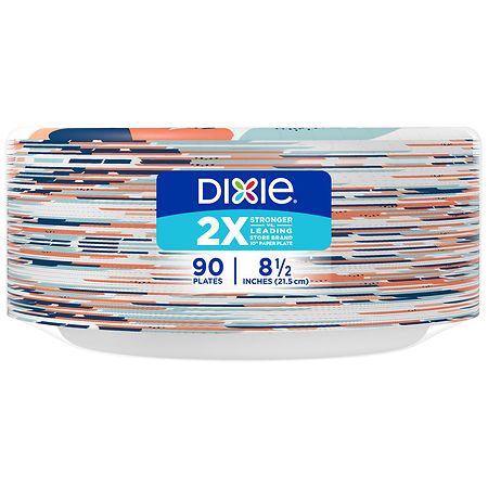 Dixie Everyday Heavy Duty Paper Plates, 8.5 Inch, 48 Count (1 Pack) (Styles  May Vary)