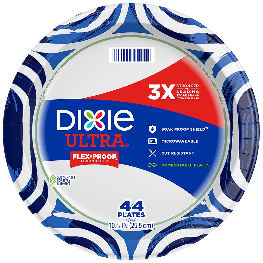 Dixie® DXESXP10PATHPK, Pathways Paper Plates, 10-1/8 Dia., Green