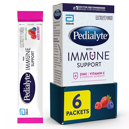 Pedialyte With Immune Support Electrolyte Powder Mixed Berry