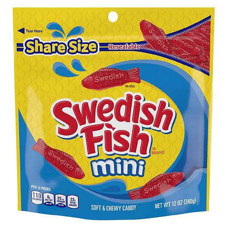 Swedish Fish Candy, Soft & Chewy, Mini, Share Size - 12 oz