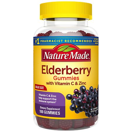 Nature Made Elderberry with Vitamin C and Zinc Gummies Raspberry