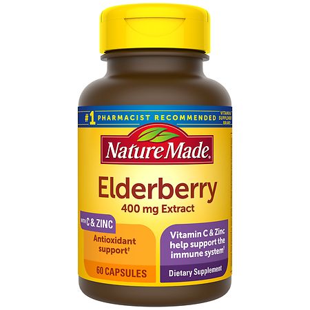 Nature Made Elderberry 400 mg Extract with Vitamin C and Zinc Capsules