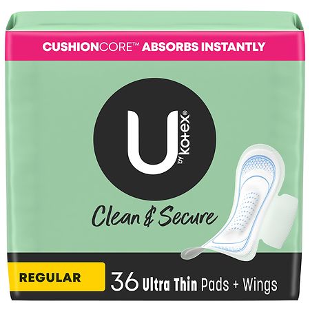 U by Kotex Clean & Secure Ultra Thin Pads with Wings