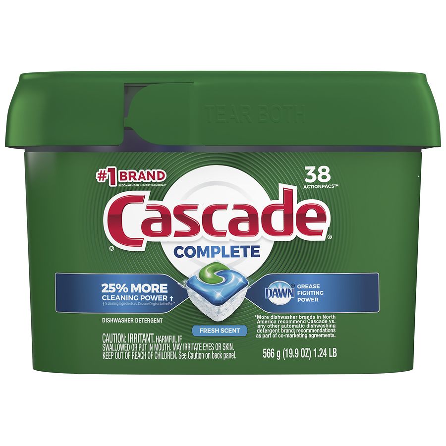  Cascade Platinum Dishwasher Pods, ActionPacs + Oxi, Dishwasher  Detergent, Fresh Scent, 44 Count : Health & Household