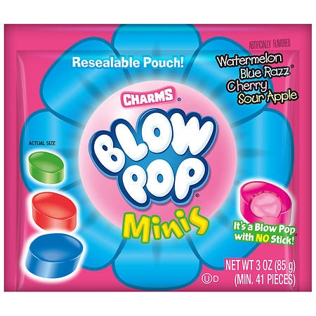 Blow Pop Bite Size Fruit Flavored Hard Candy with Bubble Gum Center