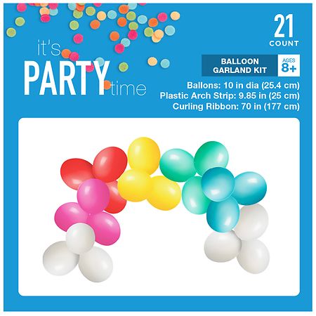 Festive Voice Rainbow Balloon Garland