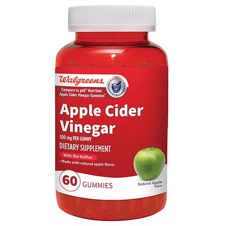 Walgreens Apple Cider Vinegar 500 mg Gummies Natural Apple