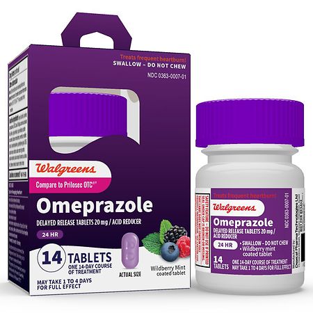 Walgreens Omeprazole Delayed Release Tablets 20 mg, Acid Reducer 42 ct