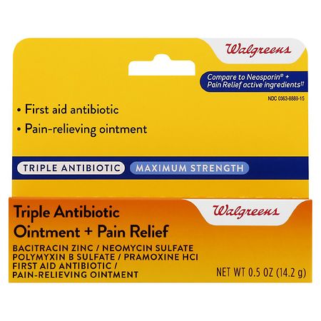 Walgreens Triple Antibiotic + Pain Relief Ointment Maximum Strength