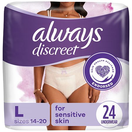 Always Discreet Underwear Pull on S/M/L Disposable Heavy