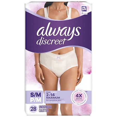 Always Discreet for Sensitive Skin Small/Medium Underwear, 28 ct - Jay C  Food Stores