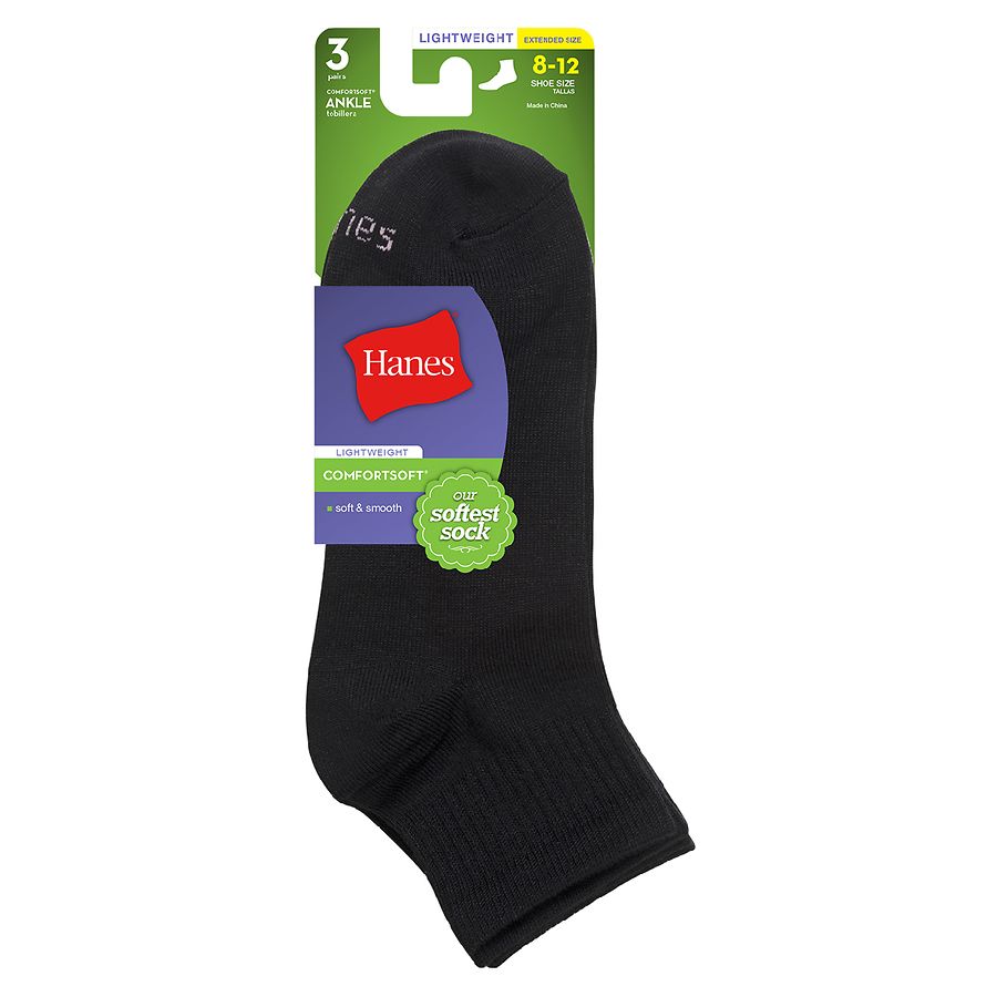 Hanes Sport Socks, Ankle, Cool Comfort, Shoe Size 5-9