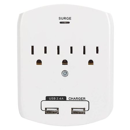 Complete Home Wall Tap 3 Outlet with 2 USB Ports