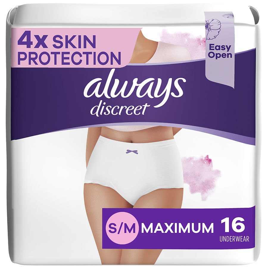 TENA Women Protective Underwear, Large 37 - 50 In, 16 Ct, 4 Pack