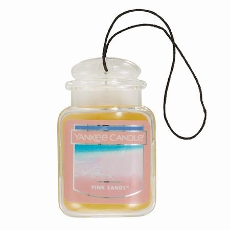 Yankee Candle Pink Sands Car Jar Air Freshener, Fresh Scent