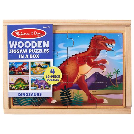 Melissa & Doug 4-In-1 Wooden Jigsaw Puzzles in a Box, Pets