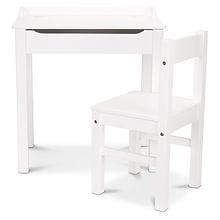 Melissa & Doug Wooden Lift-Top Desk & Chair - Gray