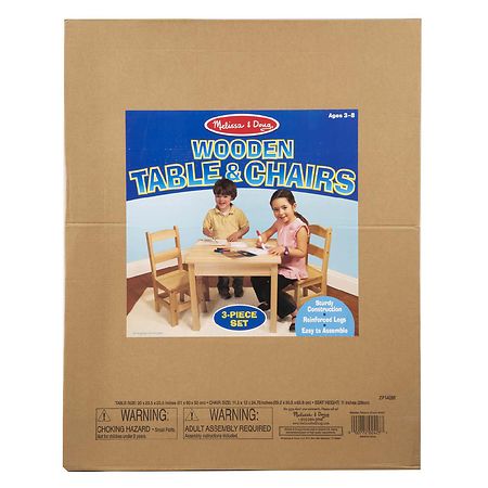 Melissa & Doug Wooden Table & Chairs - Natural