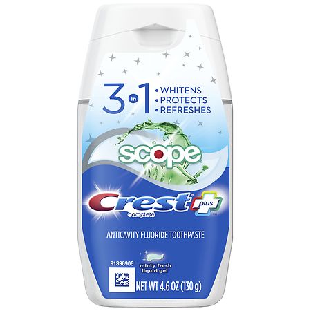 Crest Complete Plus Scope 3-In-1 Whitening Liquid Gel Toothpaste Mint