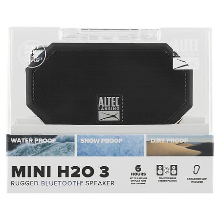 Altec Lansing Mini H2O 3 Rugged Bluetooth Speaker Black