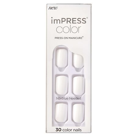 Kiss imPRESS color Press-On Manicure, White or Wrong | Walgreens