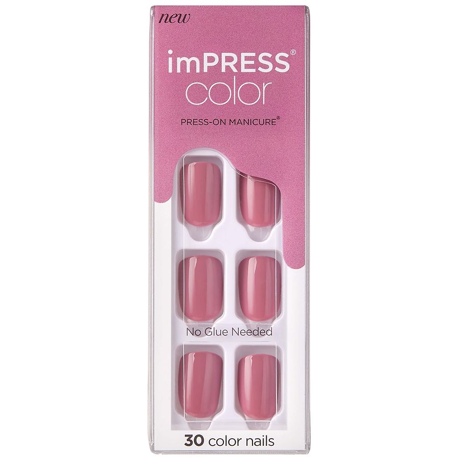 Kiss imPRESS color Press-On Manicure Short, Petal Pink